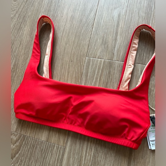 New J.Crew Size XXS Squareneck bikini top Red bc127 - Picture 3 of 5